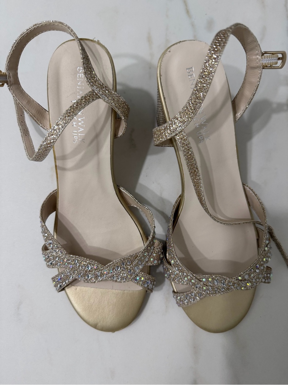 Benjamin Walk Glitter Strap Dress Sandals - Gold 6M kids
